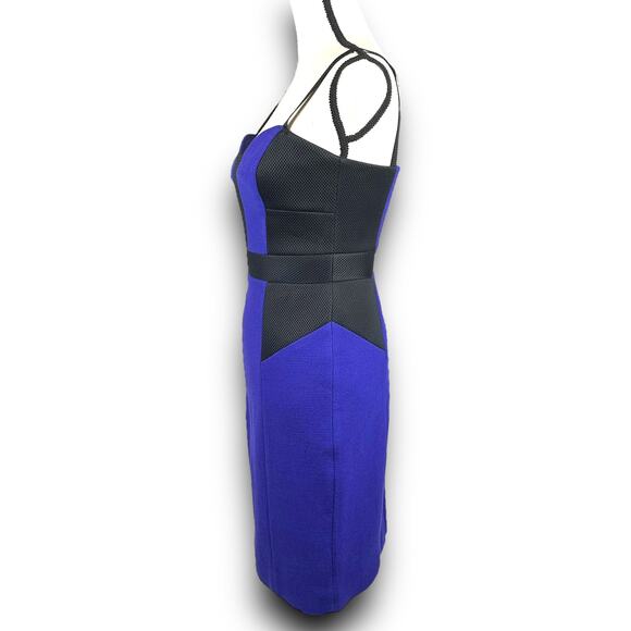 Milly New York Sleeveless Sheath Dress Special Event Color Block Purple Black 2 - Picture 3 of 8